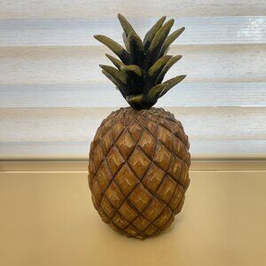 David Harden Hand Carved Pineapple Signed Folk Art Wood Vintage